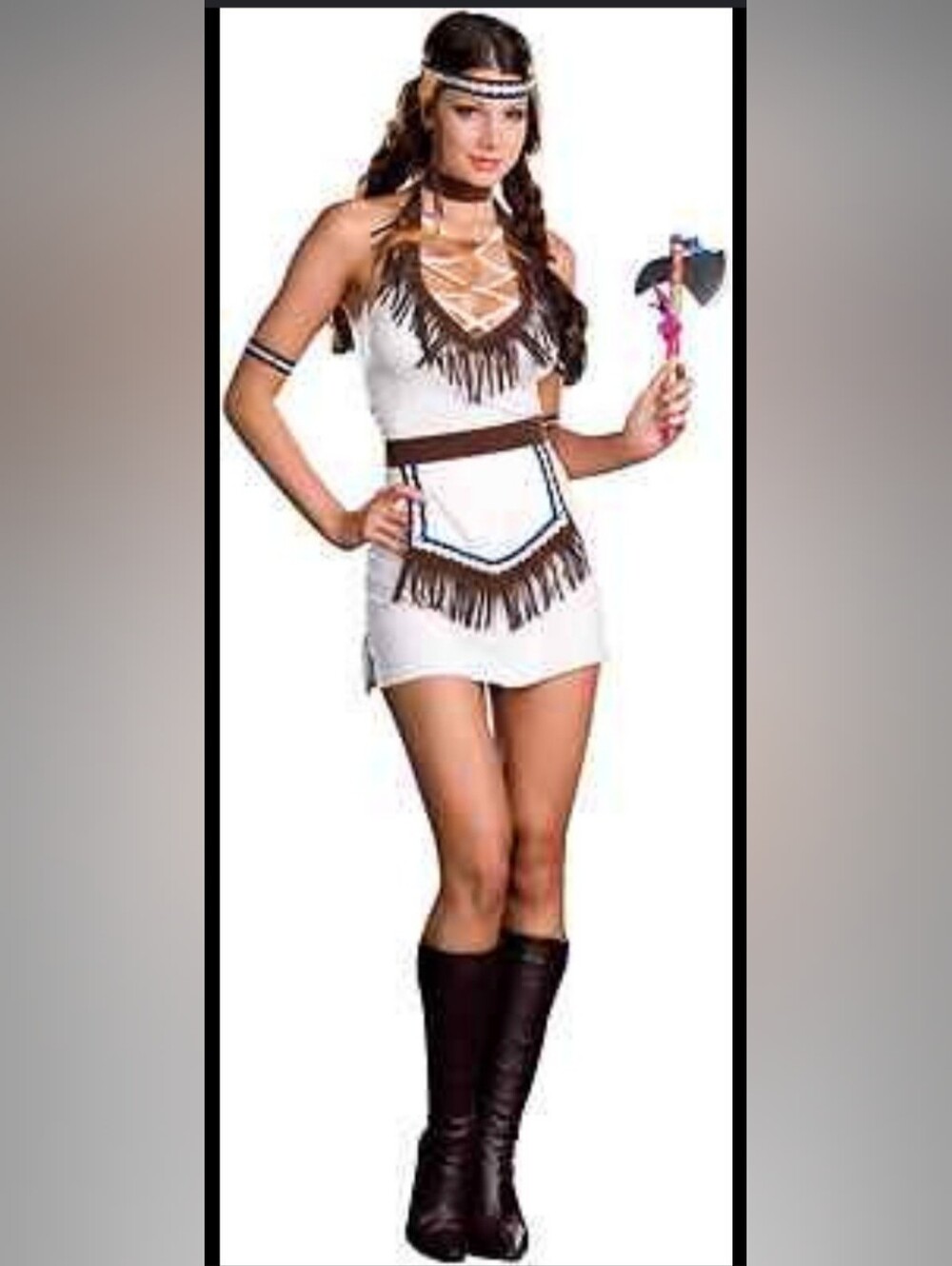 Dreamgirl Women's White Fringe Native Costume